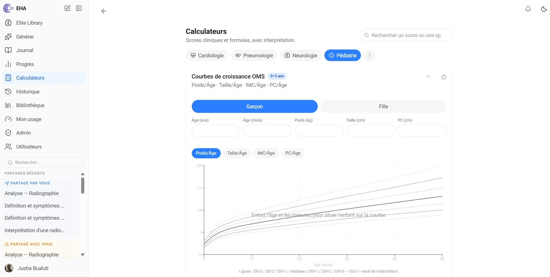 EHA — Calculateurs